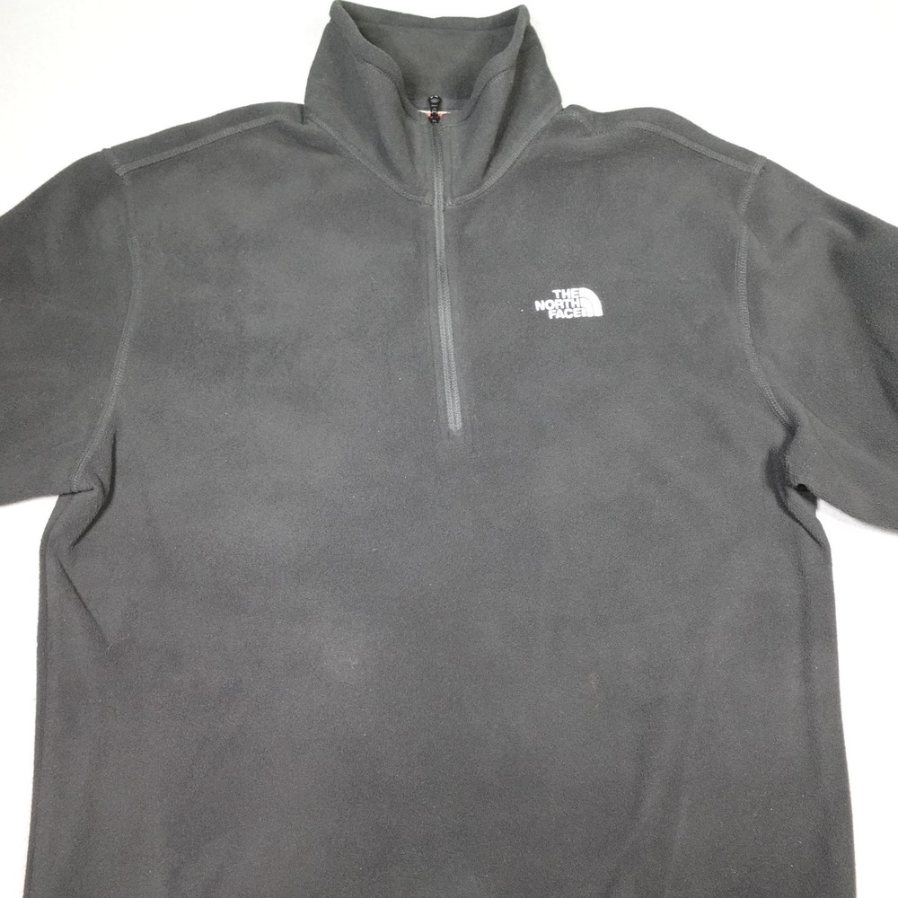 The North Face Jacket Mens Medium Gray Polartec Classic Fleece 1/4 Zip Pullover - Picture 2 of 10
